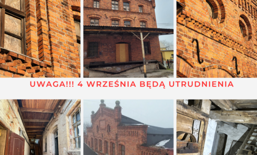 Zdjęcie do 4 września w związku z modernizacją młyna BĘDĄ UTRUDNIENIA! 